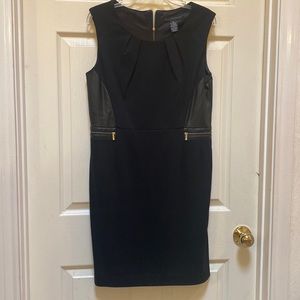 Black dress with leather design